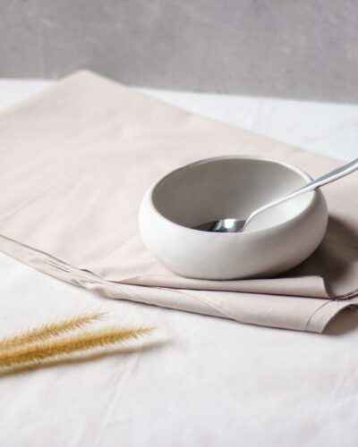 Mangkok keramik putih round bowl white doff