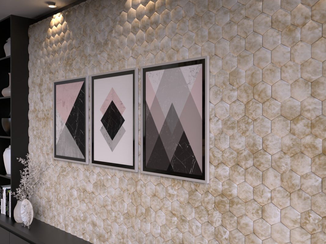 Kerajinan dari tanah liat 3D Wall Tiles