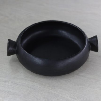 Nuanza keramik bowl two handle black doff series